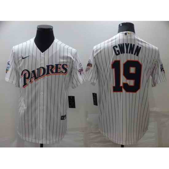Men's San Diego Padres #19 Tony Gwynn White Cool Base Stitched Jersey->boston red sox->MLB Jersey