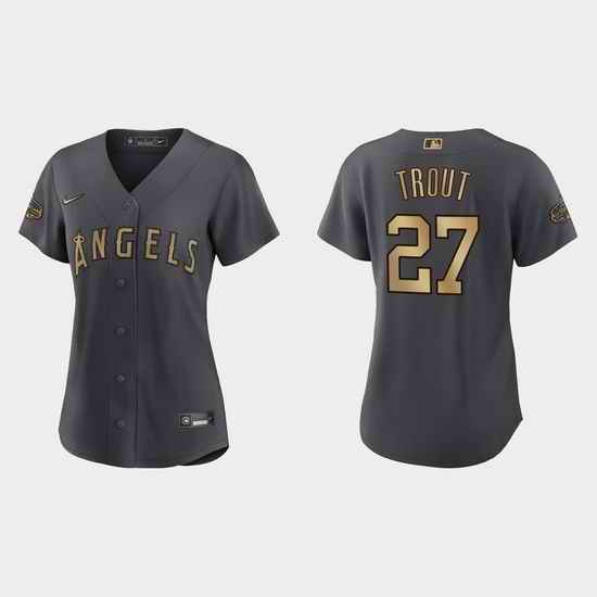 Women Mike Trout Los Angeles Angels 2022 Mlb All Star Game Replica Charcoal Jersey->2022 all star->MLB Jersey