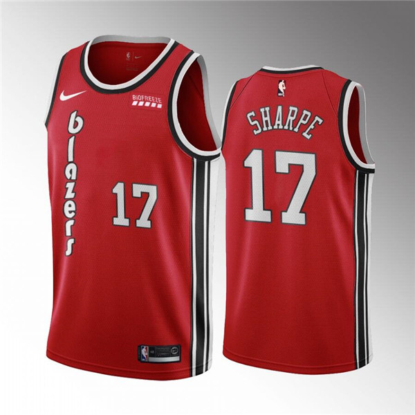 Men's Portland Trail Blazers #17 Shaedon Sharpe Red Classic Edition Stitched Basketball Jersey->portland trail blazers->NBA Jersey