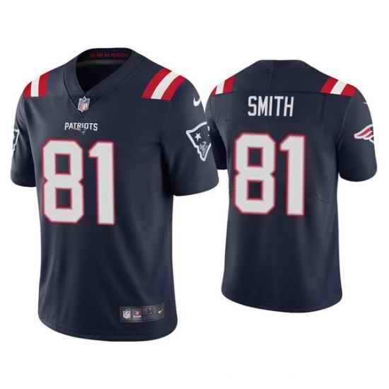 Men New England Patriots #81 Jonnu Smith 2021 Navy Vapor Untouchable Limited Stitched Jersey->new england patriots->NFL Jersey
