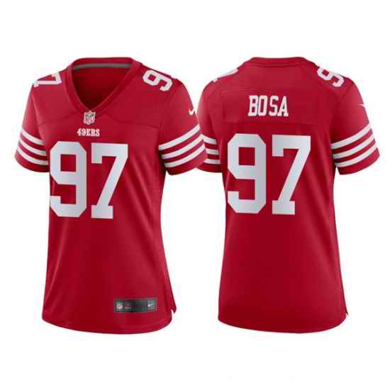 Women San Francisco 49ers #97 Nick Bosa Red Stitched Jersey->women nfl jersey->Women Jersey