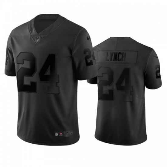 Men Nike Las Vegas Raiders #24 Marshawn Lynch Black Team Color Stitched NFL Limited Jersey->youth nfl jersey->Youth Jersey