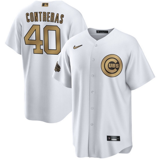 Men Chicago Cubs #40 Willson Contreras 2022 All Star White Cool Base Stitched Baseball Jersey->chicago cubs->MLB Jersey