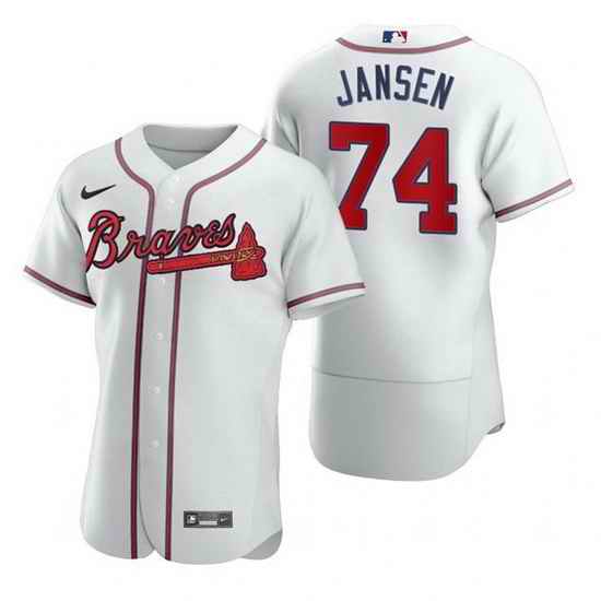 Men Atlanta Braves #74 Kenley Jansen White Flex Base Stitched Baseball jersey->atlanta braves->MLB Jersey