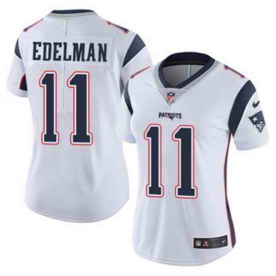 Women New England Patriots #11 Julian Edelman White Vapor Untouchable Stitched Jersey->women nfl jersey->Women Jersey