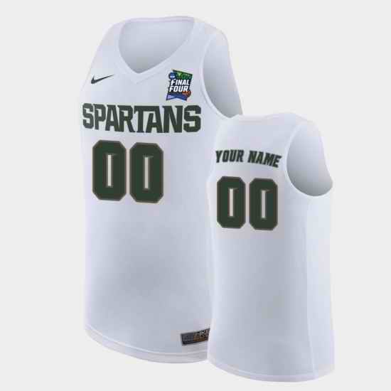 Michigan State Spartans Custom White 2019 Final Four Replica Jersey->->Custom Jersey