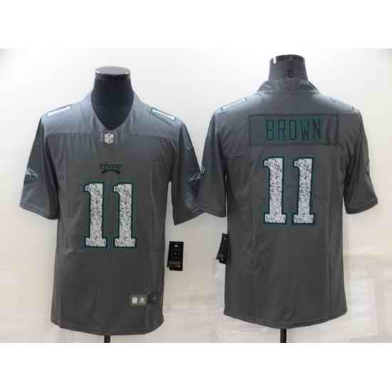 Men Philadelphia Eagles #11 A J Brown Gray Fashion Static Limited Stitched Jerse->pittsburgh steelers->NFL Jersey