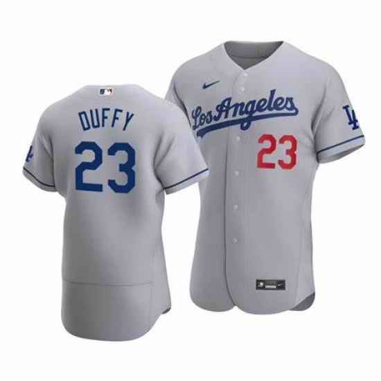 Men Los Angeles Dodgers Danny Duffy #23 Grey Flex Base Stitched MLB Jersey->women mlb jersey->Women Jersey