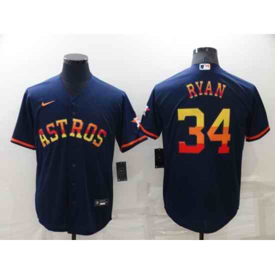 Men Houston Astros #34 Nolan Ryan 2022 Navy Cool Base Stitched Jerse->houston astros->MLB Jersey