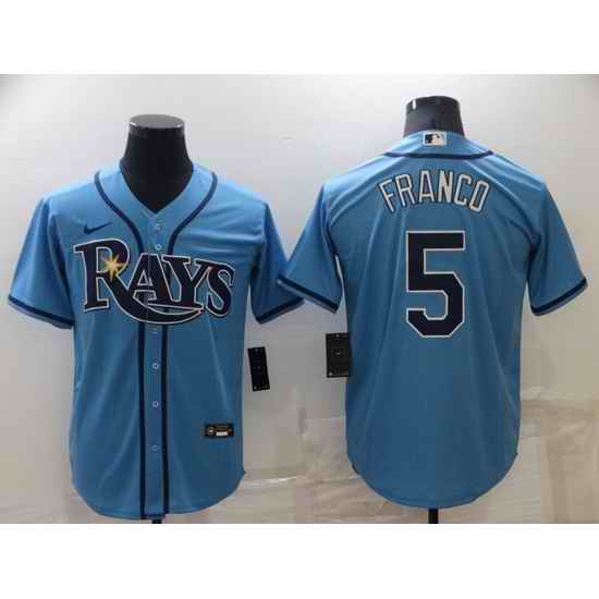 Men Tampa Bay Rays #5 Wander Franco Blue Cool Base Stitched Baseball Jerse->tampa bay rays->MLB Jersey