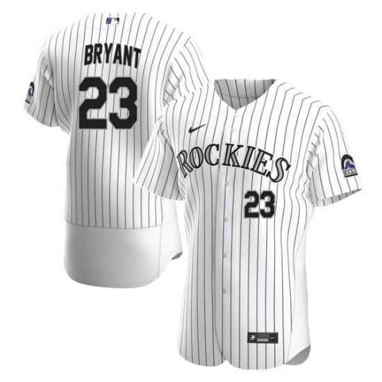 Men Nike Colorado Rockies Kris Bryant #23 White Stitched Baseball Jersey->colorado rockies->MLB Jersey
