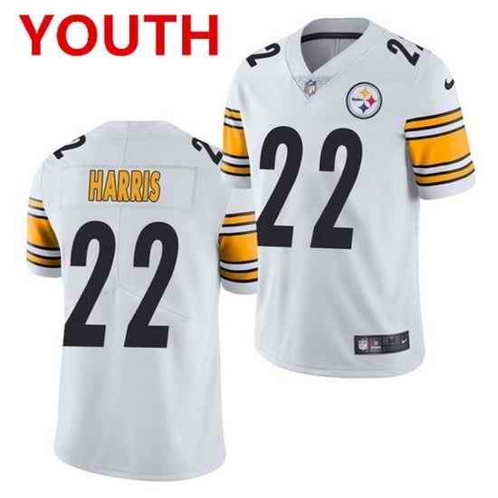 Youth pittsburgh steelers #22 najee harris white 2021 limited football jersey->youth nfl jersey->Youth Jersey