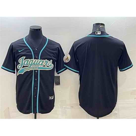 Men Jacksonville Jaguars Blank Black With Patch Cool Base Stitched Baseball Jersey->indianapolis colts->NFL Jersey