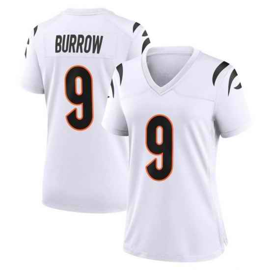 Women Cincinnati Bengals #9 Joe Burrow White Vapor Untouchable Limited Jersey->women nfl jersey->Women Jersey