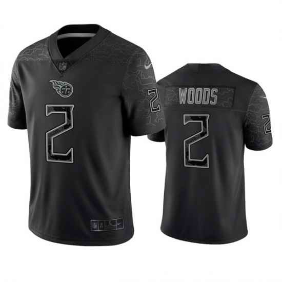 Men Tennessee Titans #2 Robert Woods Black Reflective Limited Stitched Football Jersey->tennessee titans->NFL Jersey