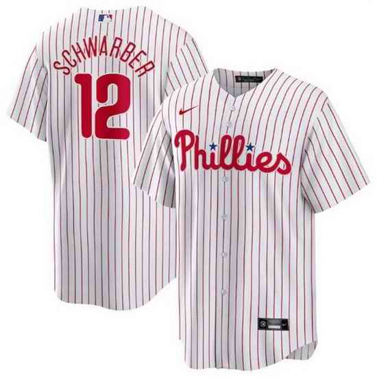 Men Philadelphia Phillies #12 Kyle Schwarber White Cool Base Stitched jersey->boston red sox->MLB Jersey