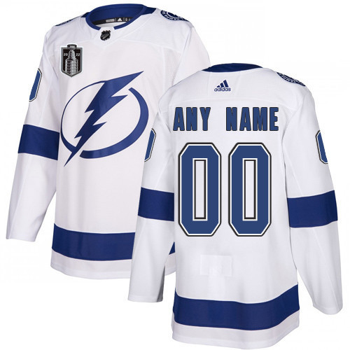 Men's Tampa Bay Lightning Custom 2022 White Stanley Cup Final Patch Stitched Jersey->tampa bay lightning->NHL Jersey
