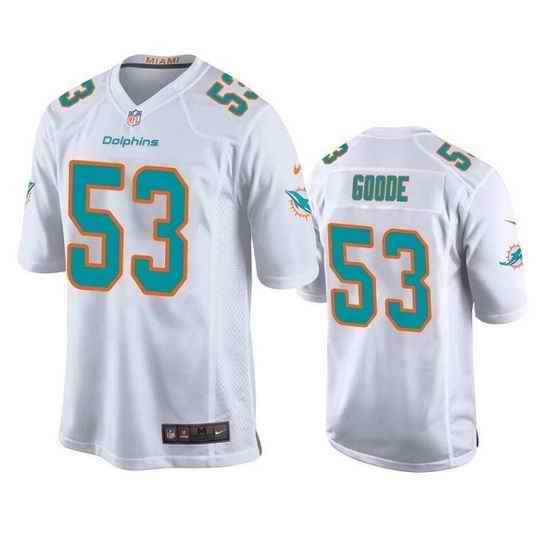 Men Miami Dolphins #53 Cameron Goode White Stitched Football Jersey->miami dolphins->NFL Jersey