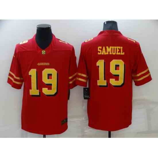 Men San Francisco 49ers #19 Deebo Samuel Red Gold Vapor Untouchable Limited Stitched Jersey->new york giants->NFL Jersey