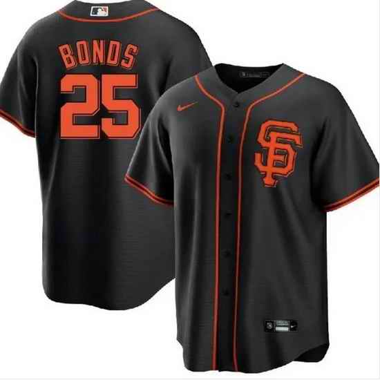 Men San Francisco New York Giants #25 Barry Bonds Black Cool Base Stitched Jerse->boston red sox->MLB Jersey