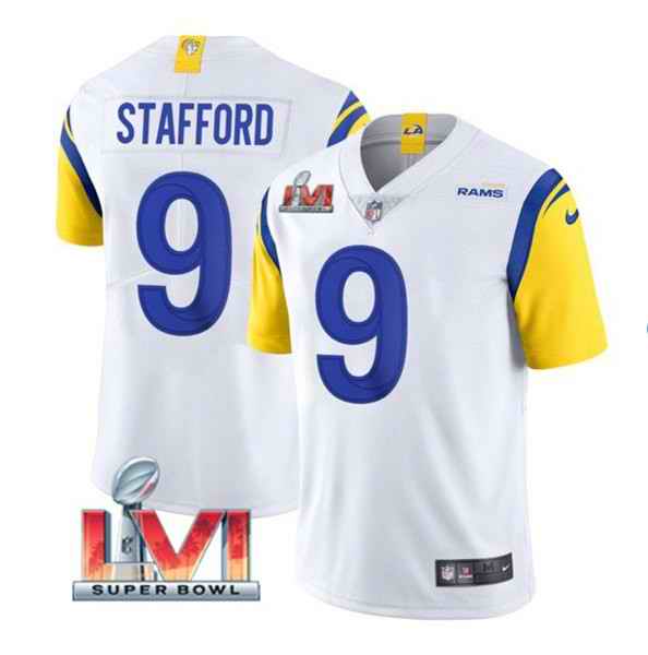 Nike Rams #9 Matthew Stafford White 2022 Super Bowl LVI Vapor Limited Jersey->los angeles rams->NFL Jersey