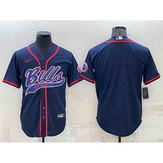 Men Buffalo Bills Blank Navy With Patch Cool Base Stitched Baseb->buffalo bills->NFL Jersey