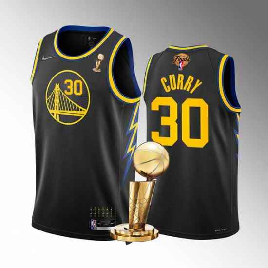 Men's Golden State Warriors #30 Stephen Curry 2022 Black NBA Finals Champions Stitched Jersey->golden state warriors->NBA Jersey