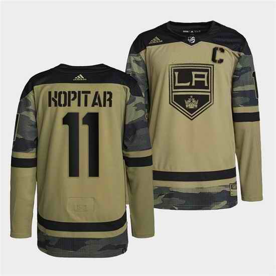 Men Los Angeles Kings #11 Anze Kopitar 2022 Camo Military Appreciation Night Stitched jersey->los angeles kings->NHL Jersey