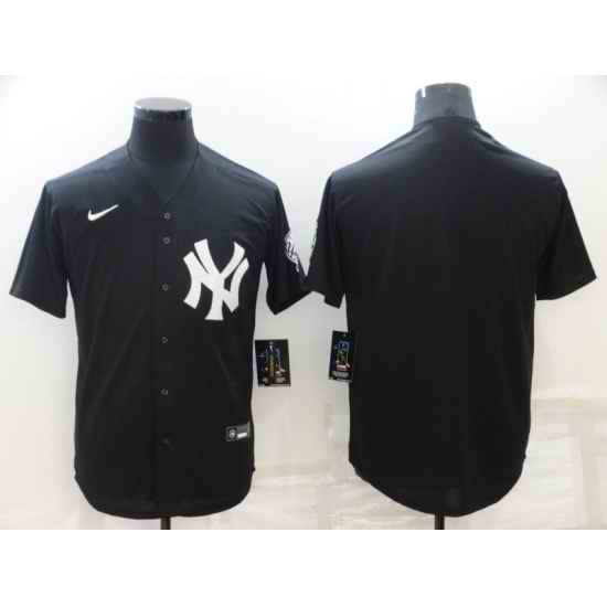 Men Nike New York Yankee Blank Black Cool Base Cool Base Jersey->boston red sox->MLB Jersey