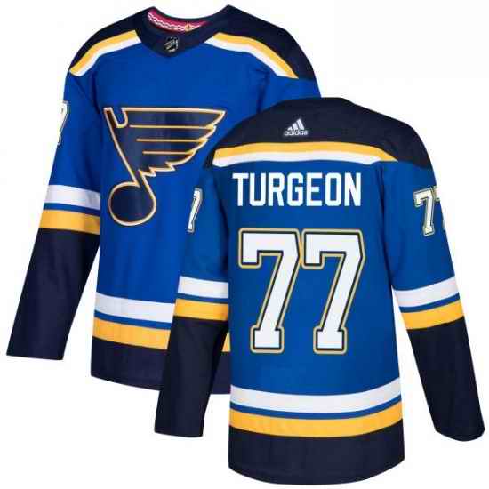 Mens Adidas St Louis Blues #77 Pierre Turgeon Premier Royal Blue Home NHL Jersey->st.louis blues->NHL Jersey