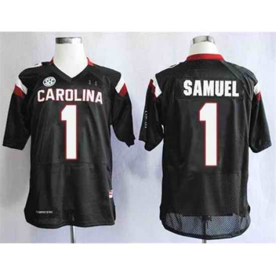 Men South Carolina Gamecocks Deebo Samuel #1 Maroon Black Football Jersey->south carolina gamecocks->NCAA Jersey