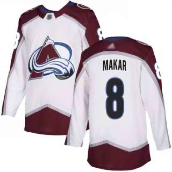 Youth Adidas Colorado Avalanche #8 Cale Makar White Road Authentic Stitched NHL Jersey->women nhl jersey->Women Jersey