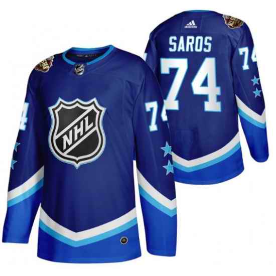 Men Nashville Predators #74 Juuse Saros 2022 All Star Blue Stitched Jersey->nashville predators->NHL Jersey
