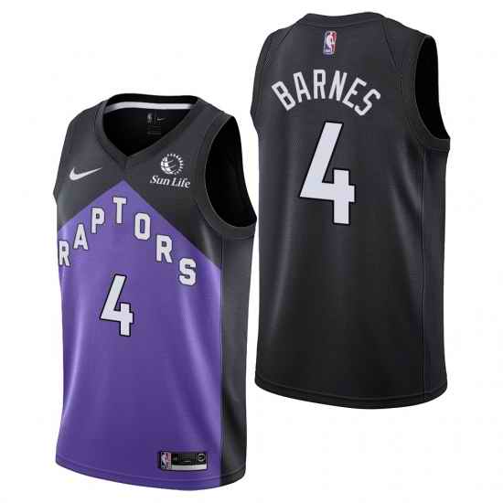 Men's Toronto Raptors #4 Scottie Barnes Earned Edition Black Jersey->toronto raptors->NBA Jersey
