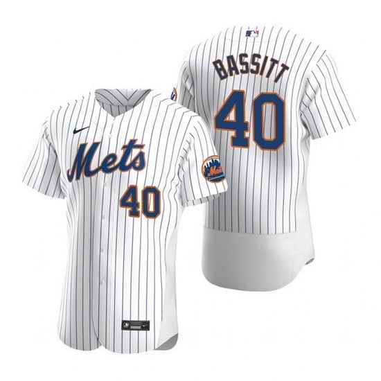 Men New York Mets #40 Chris Bassitt White Flex Base Stitched jersey->new york mets->MLB Jersey