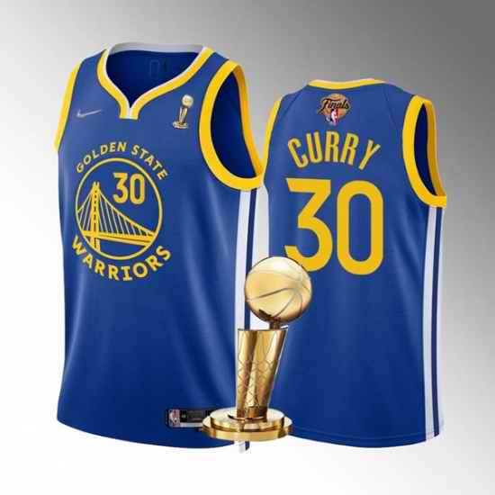 Men's Golden State Warriors #30 Stephen Curry 2022 Royal NBA Finals Champions Stitched Jersey->golden state warriors->NBA Jersey