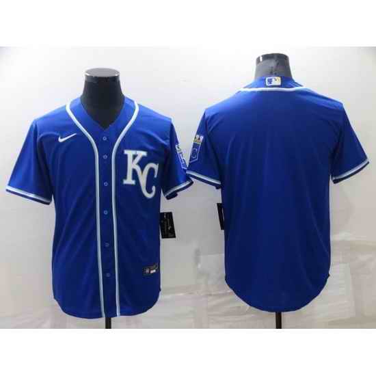 Men Kansas City Royals Blank Blue Cool Base Stitched Jerse->los angeles angels->MLB Jersey