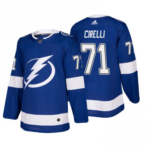 Men's Tampa Bay Lightning #71 Anthony Cirelli Blue Stitched Jersey->tampa bay lightning->NHL Jersey