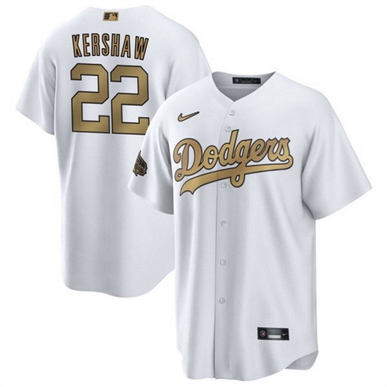 Men Los Angeles Dodgers #22 Clayton Kershaw 2022 All Star White Cool Base Stitched Baseball Jersey->los angeles dodgers->MLB Jersey