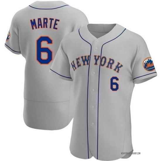 Men Nike New York Mets #6 Starling Marte Gray Flex Base Stitched MLB Jersey->new york mets->MLB Jersey