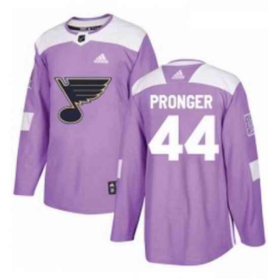 Youth Adidas St Louis Blues #44 Chris Pronger Authentic Purple Fights Cancer Practice NHL Jersey