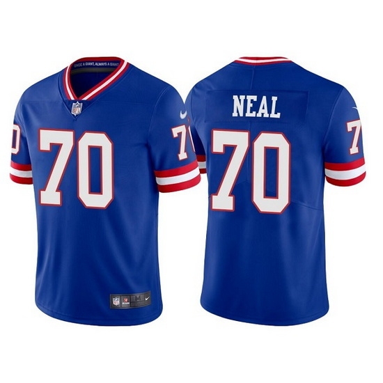 Men New York Giants #70 Evan Neal Royal Classic Retired Player Stitched Game Jersey->new york giants->NFL Jersey