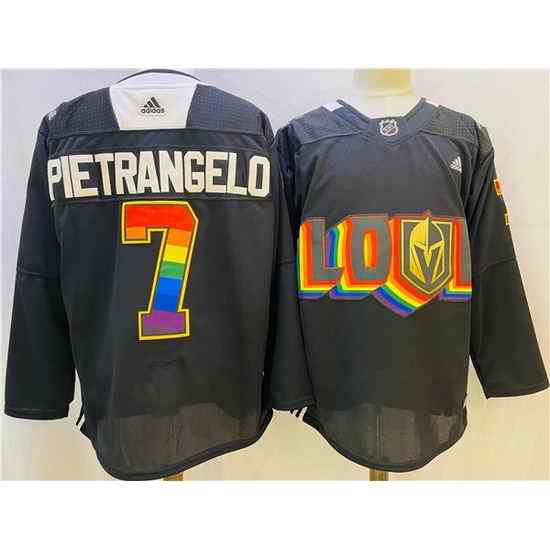 Men Vegas Golden Knights #7 Alex Pietrangelo 2022 Black Pride Night Stitched Jersey->vegas golden knights->NHL Jersey