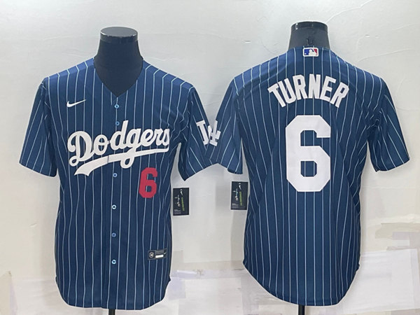 Men's Los Angeles Dodgers #6 Trea Turner Navy Cool Base Stitched Baseball Jersey->los angeles dodgers->MLB Jersey