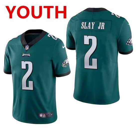 youth philadelphia eagles #2 darius slay jr  midnight green vapor limited Nike jersey->youth nfl jersey->Youth Jersey