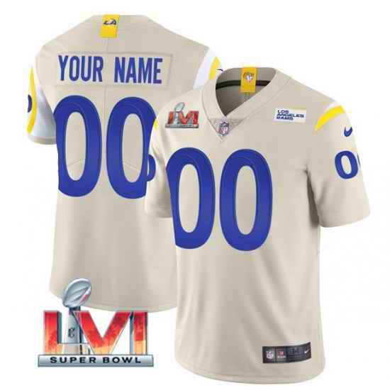 Men Women Youth Los Angeles Rams ACTIVE PLAYER Custom 2022 Bone Super Bowl LVI Vapor Limited Stitched Jersey->customized nfl jersey->Custom Jersey