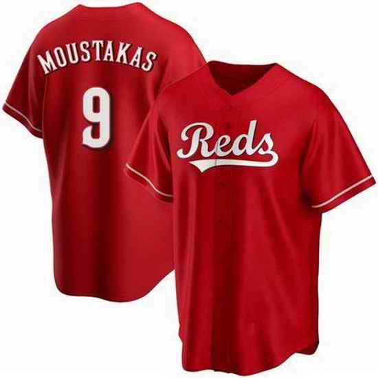 Men Nike Cincinnati Reds #9 Mike Moustakas Red Home Stitched Baseball Jersey->cincinnati reds->MLB Jersey
