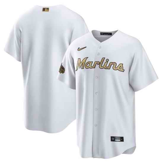 Men Miami Marlins Blank 2022 All Star White Cool Base Stitched Baseball Jersey->2022 all star->MLB Jersey