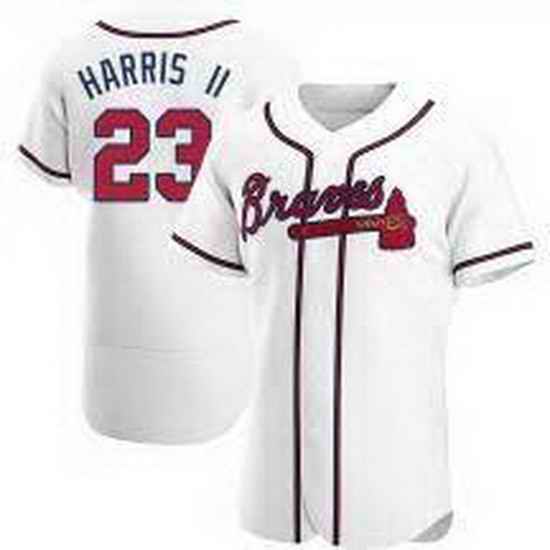 YouthAtlanta Braves Michael Harris II Authentic White Home Jersey->women mlb jersey->Women Jersey