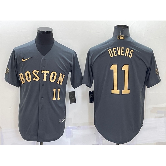 Men Boston Red Sox #11 Rafael Devers 2022 All Star Charcoal Cool Base Stitched Jersey->boston red sox->MLB Jersey